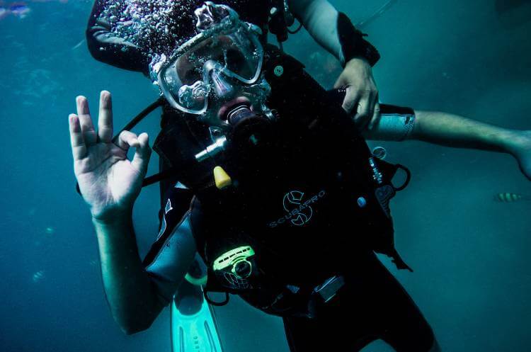 scuba diving hand signals