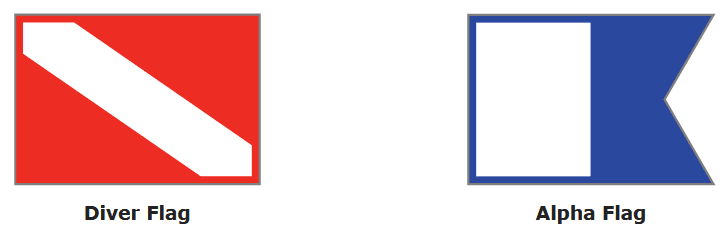 two types of diver down flags