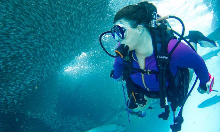 scuba diver woman